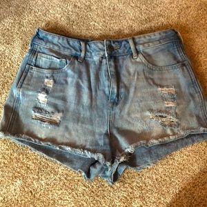 Size 29 high rise ripped jean shorts